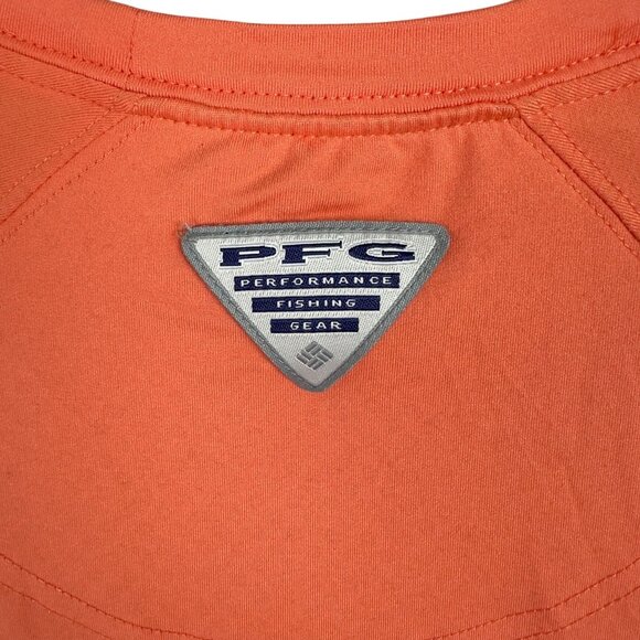 Columbia PFG Shirt Men M Omni-Freeze Zero Orange Sweat-Activated Cooling - Picture 3 of 11